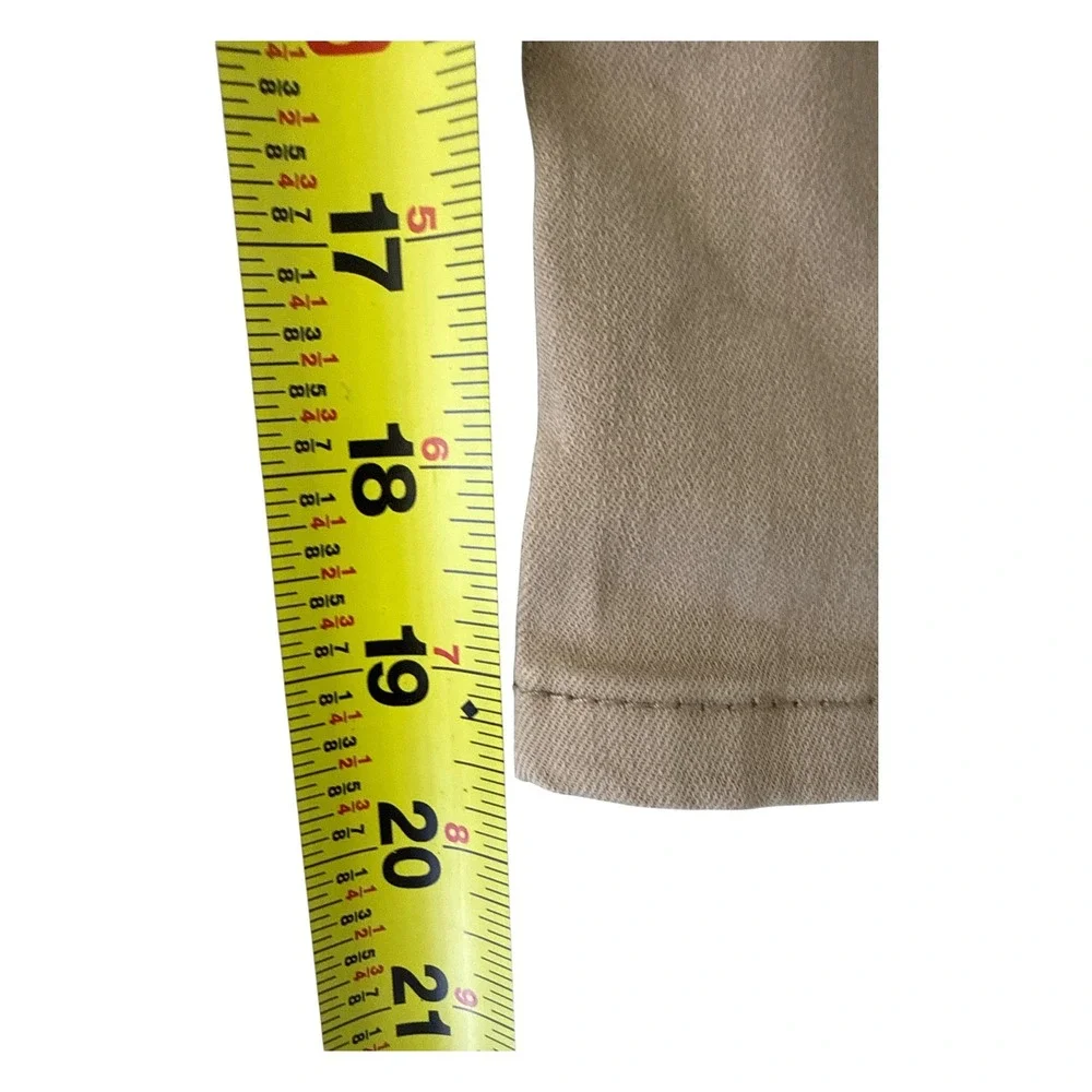 NYDJ Crop Pants Women 6 Tan Excellent Lift Tuck Preppy Tailored